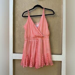 Nordstrom Pink and White Gingham romper